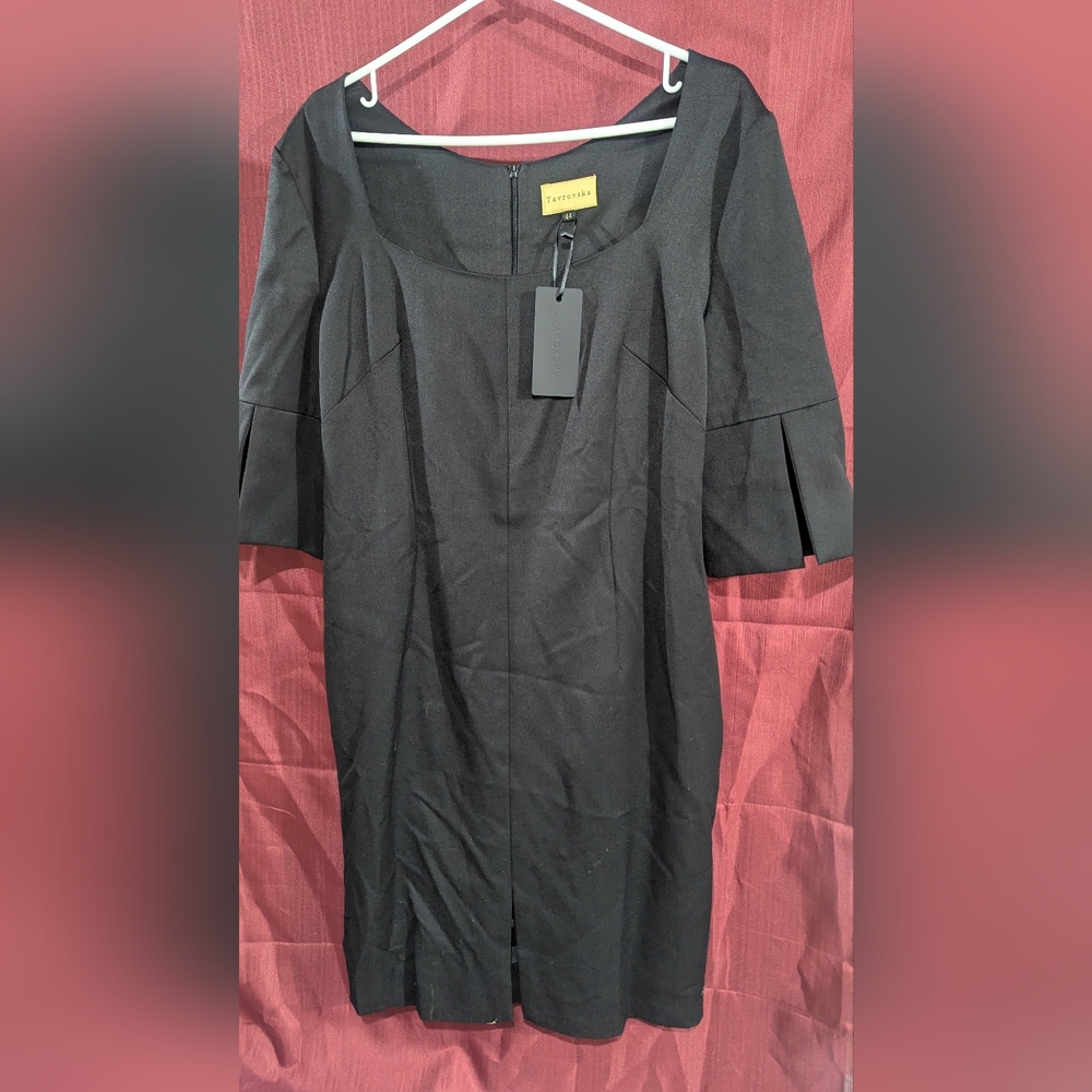 Tavrovska Black Dress Split Sleeved And Lined Size 44